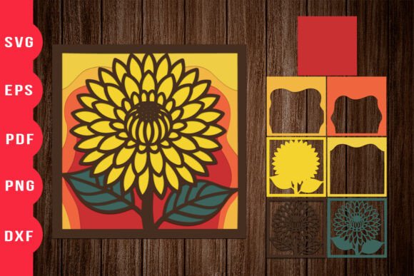 Download Sunflower 3D Shadow Box Paper Cut - Premium Resources
