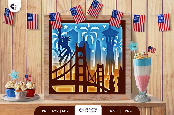 Download American Landmark 3D Paper Cut SVG - Premium Resources