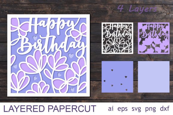 Download 3d Layered Happy Birthday Card Papercut - 3d layered Collection