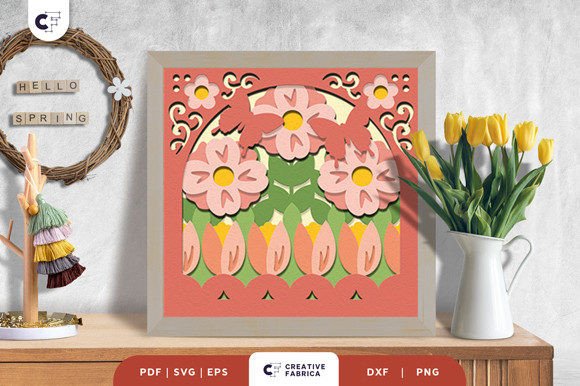 Download Wildlfowers 3D Shadow Box SVG - Premium Resources