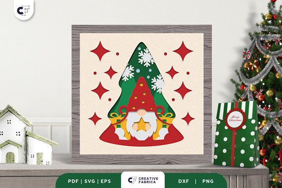 Download Decorative Gnome 3D Light Box SVG - Decorative Collection
