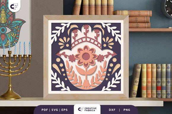 Download Floral Hamsa Hand 3D Layered Paper Cut - 3d layered Collection