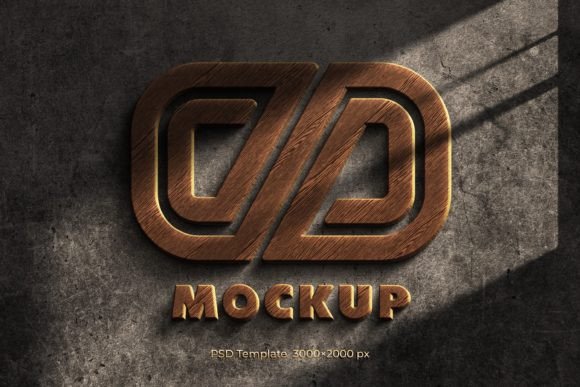 Download Wood Logo Wall Mockup - Logo Collection