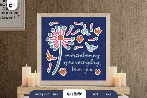 Download Memorial Dandelion 3D Layered Paper Cut - 3d layered Collection