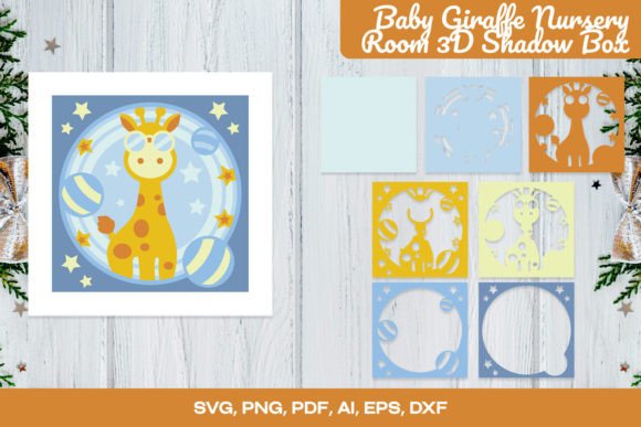 Download Baby Giraffe Nursery Room 3D Shadow Box - Premium Resources