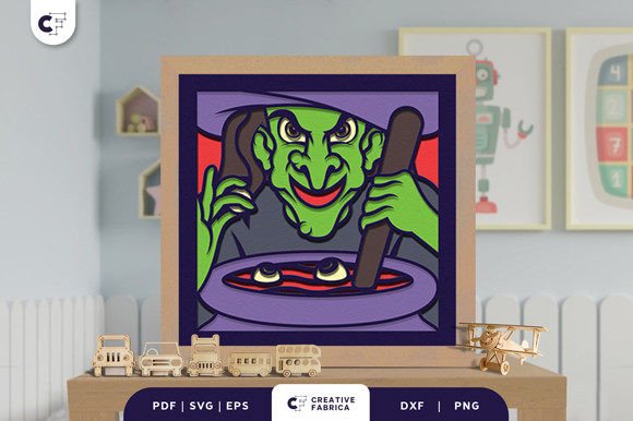 Download Witch with Cauldron 3D Layered Paper Cut - 3d layered Collection
