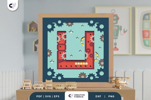 Download Alphabet Robot Letter U 3D Shadow Box - Premium Resources