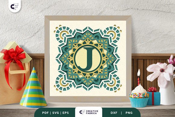 Download Letter J Alphabet 3D Papercut Shadow Box - Premium Bundle