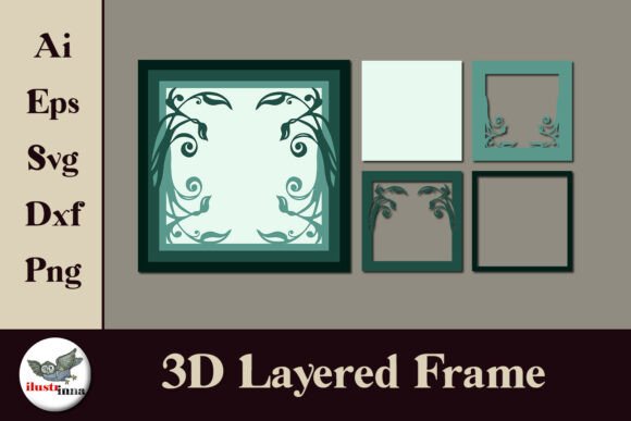 Download Floral 3D Layered Frame SVG - 3d layered Collection
