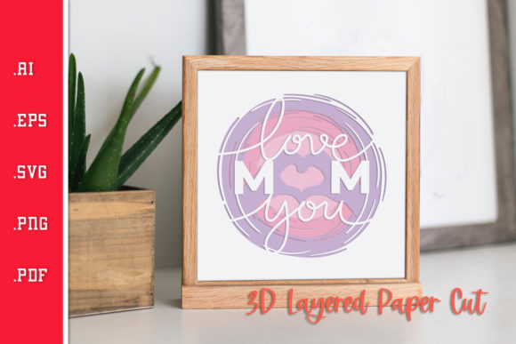 Download Love You Mom - 3D Layered Paper Cut - 3d layered Collection