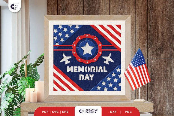Download US Memorial Day 3D Layered Paper Cut - 3d layered Collection
