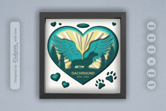 Download Memorial Dog Dachshund Layered Papercut - Premium Resources