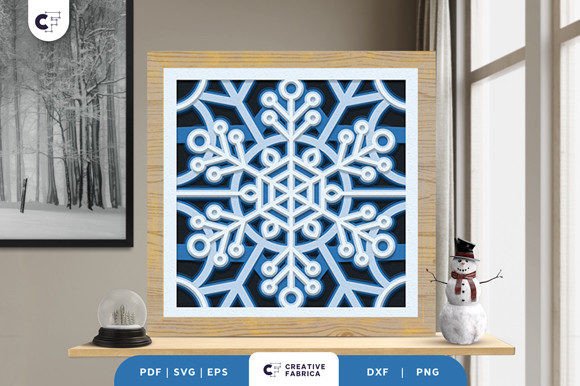 Download Intricate Snowflake 3D Light Box SVG - Premium Resources