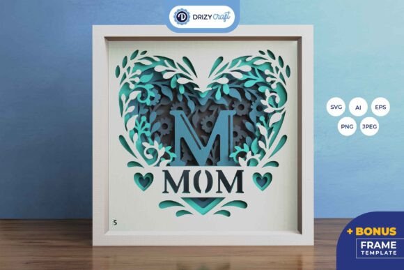 Download Floral Heart Shape Mom 3D Layered Paper - 3d layered Collection