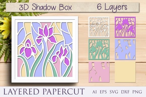 Download Flower Shadow Box Template, 3d Layered - 3d layered Collection