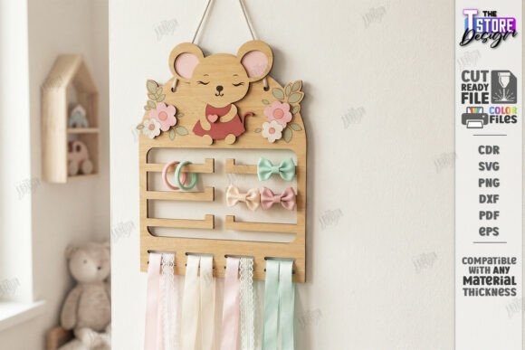 Download Baby Bow Wall Holder Laser Cut File |CNC - Premium Bundle