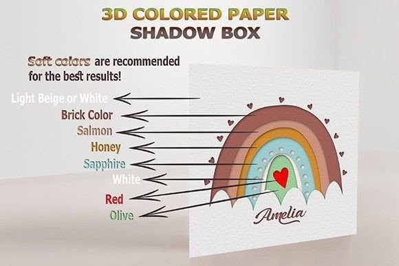 Download Boho Rainbow Shadow Box Cricut SVG - Premium Resources