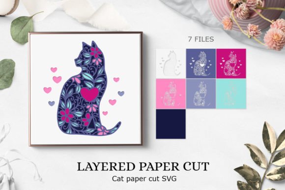 Download 3d Layered Paper Art Template Cat - 3d layered Collection