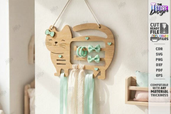 Download Baby Bow Wall Holder Laser Cut File |CNC - Premium Resources