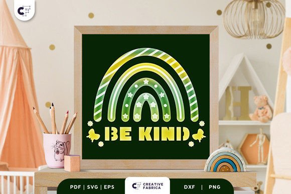 Download Be Kind Boho Rainbow 3D Paper Cut - Premium Resources